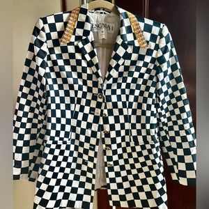 Escada Margaret Haley Checkered Blazer